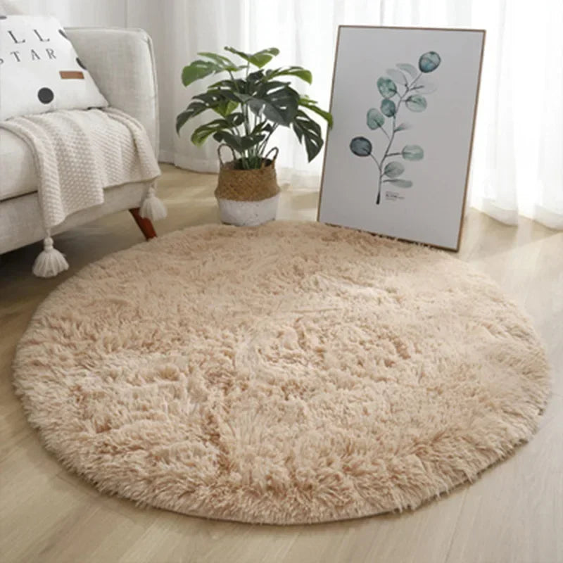 Fluffy Round Plush Rug — Soft, Cozy & Aesthetic