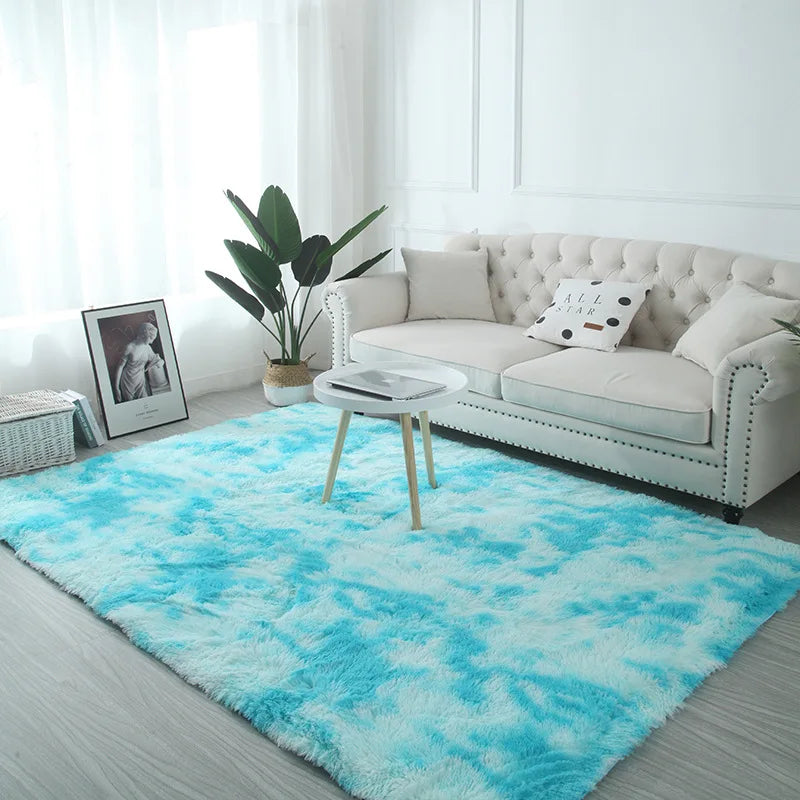 Tie-Dye Fluffy Plush Rug — Colorful, Cozy & Aesthetic