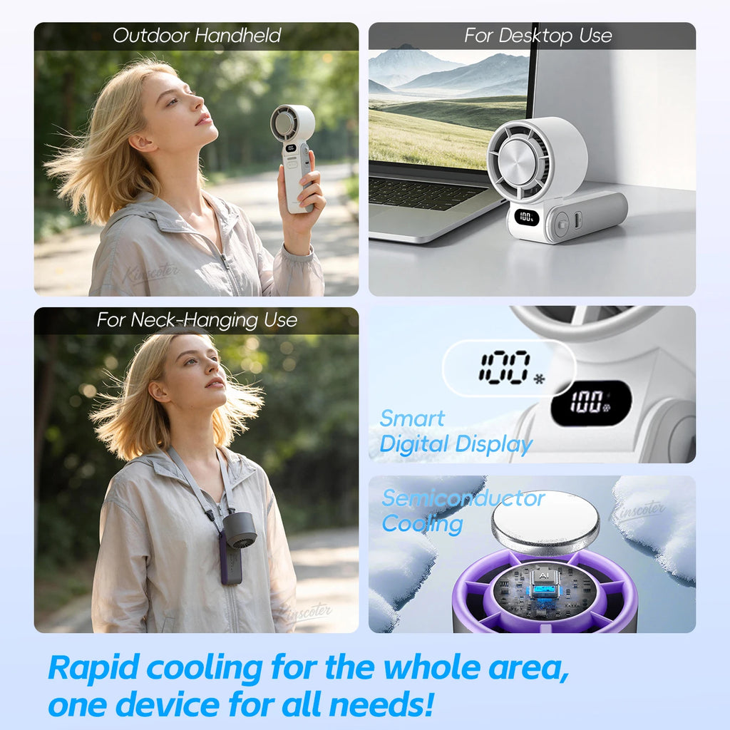 Portable Handheld Cooling Fan — Stay Cool Anywhere This Summer