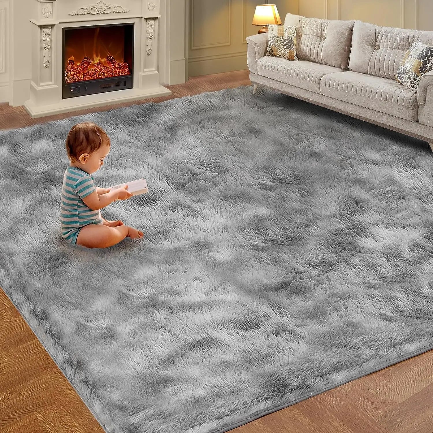 Tie-Dye Fluffy Plush Rug — Colorful, Cozy & Aesthetic