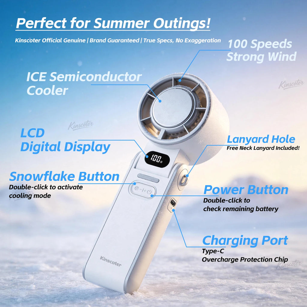 Portable Handheld Cooling Fan — Stay Cool Anywhere This Summer