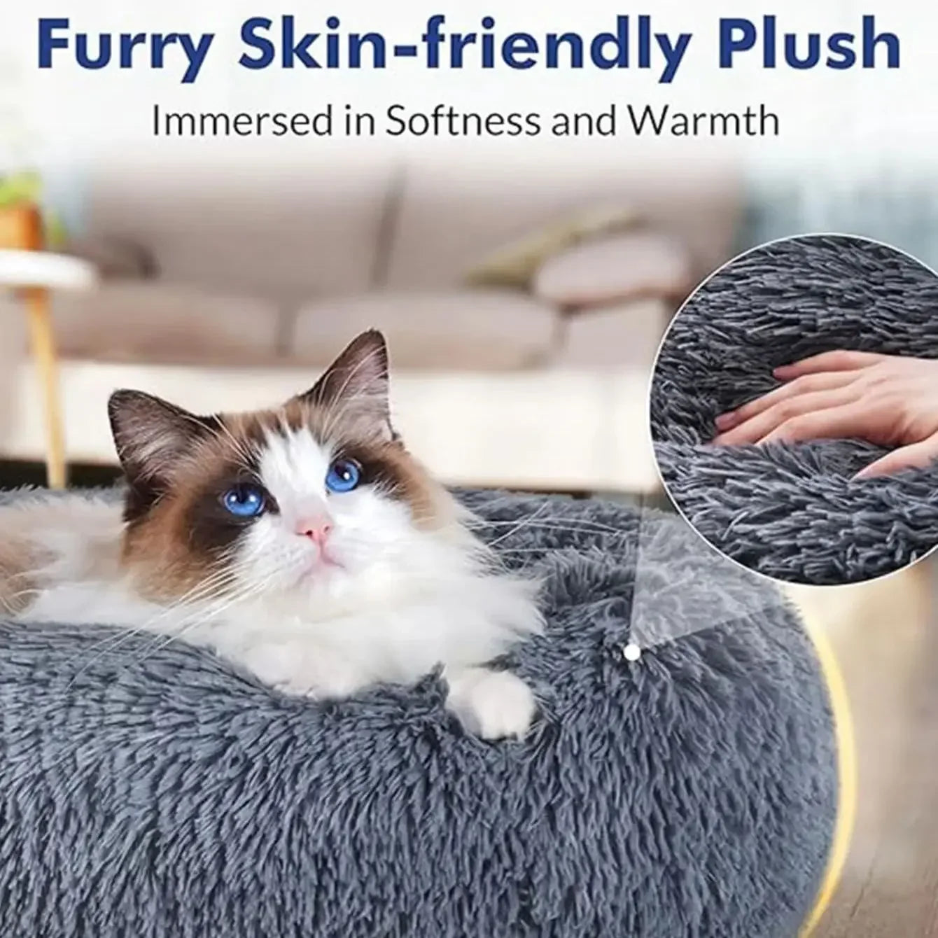 Round Plush Pet Bed — The Coziest Bed for Your Pet