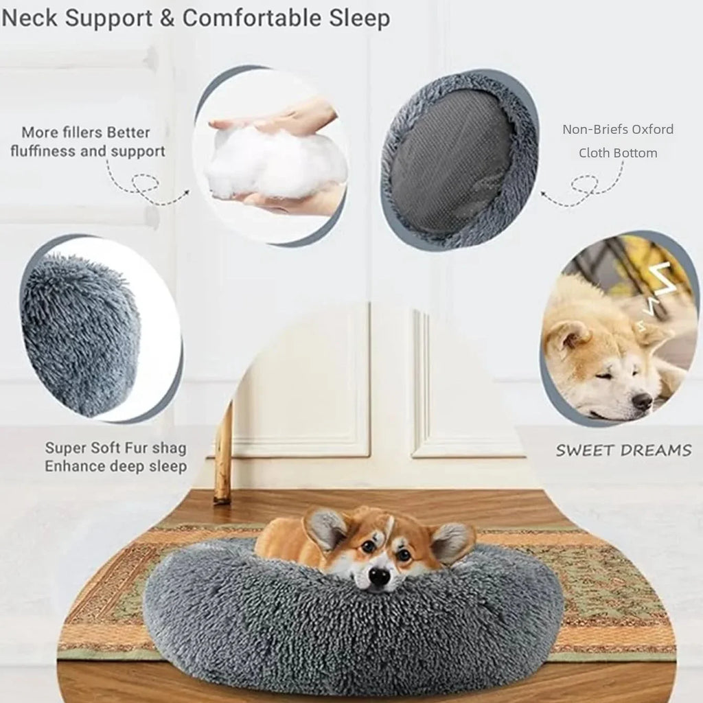Round Plush Pet Bed — The Coziest Bed for Your Pet