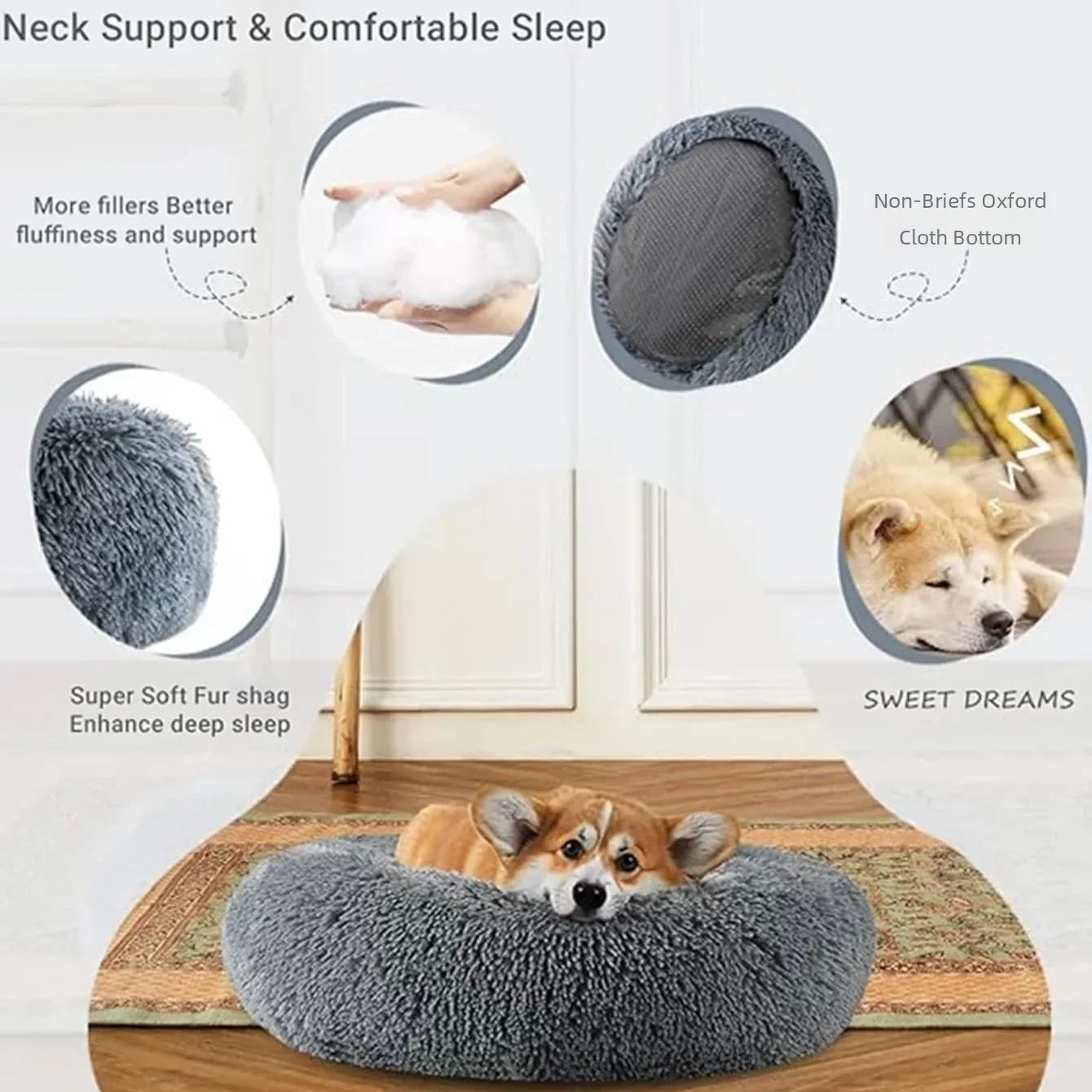 Round Plush Pet Bed — The Coziest Bed for Your Pet