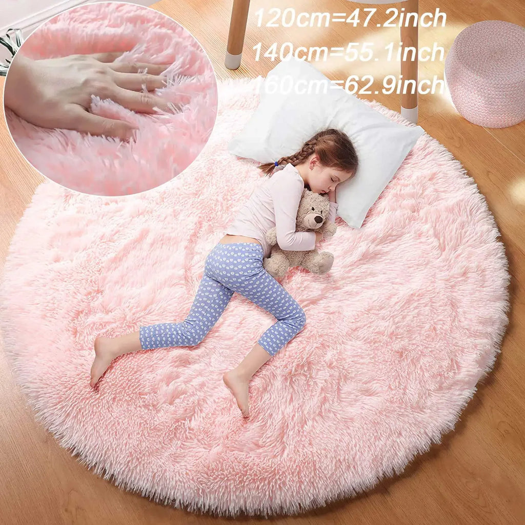 Fluffy Round Plush Rug — Soft, Cozy & Aesthetic