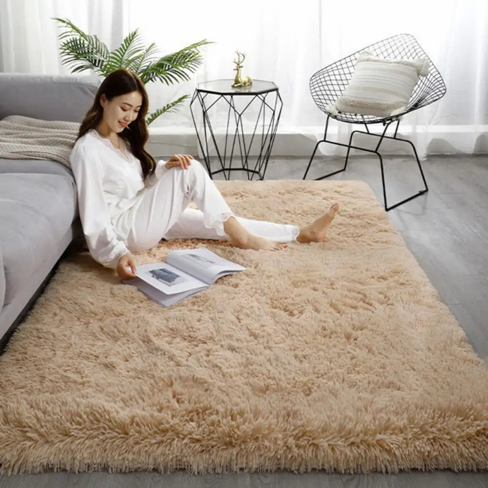 Tie-Dye Fluffy Plush Rug — Colorful, Cozy & Aesthetic