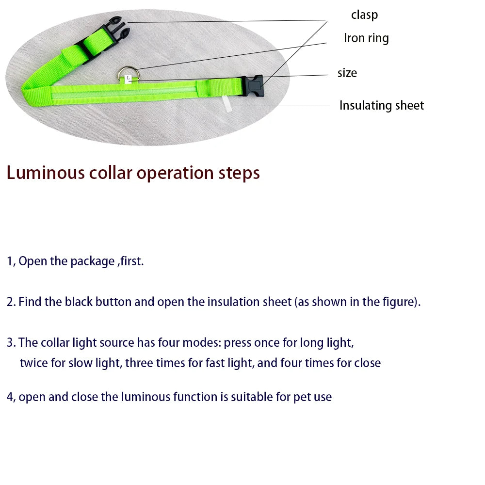 LED Glow Dog Leash & Collar — Stay Safe on Night Walks
