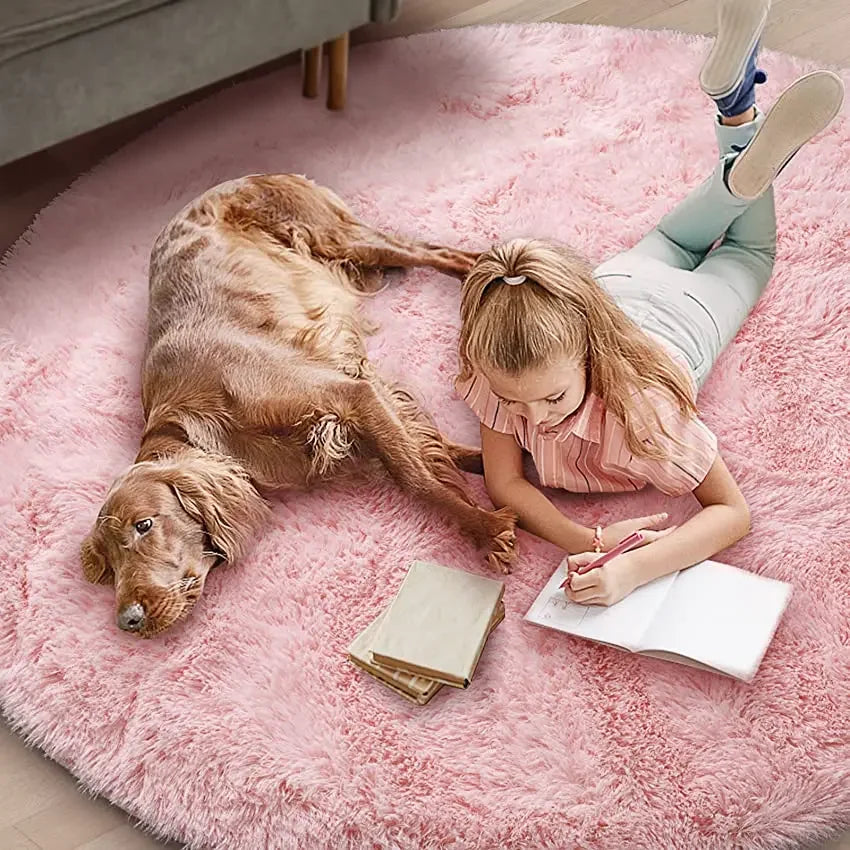 Fluffy Round Plush Rug — Soft, Cozy & Aesthetic