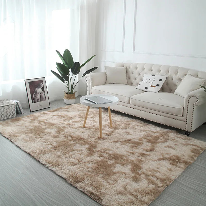 Tie-Dye Fluffy Plush Rug — Colorful, Cozy & Aesthetic