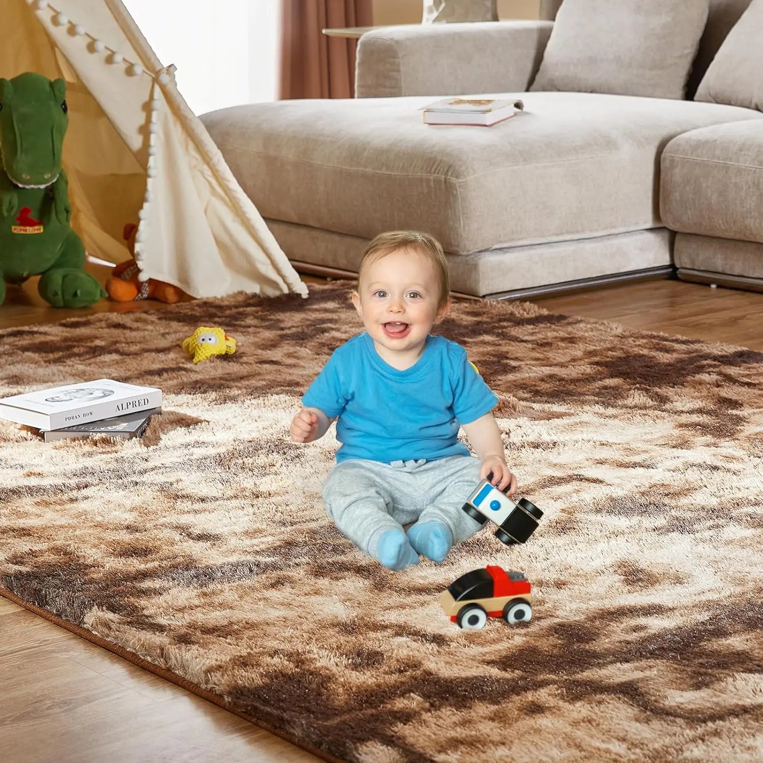 Tie-Dye Fluffy Plush Rug — Colorful, Cozy & Aesthetic