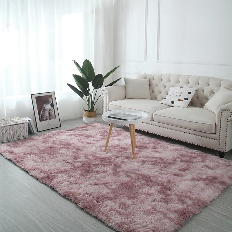 Tie-Dye Fluffy Plush Rug — Colorful, Cozy & Aesthetic