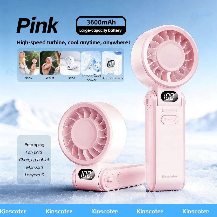 Portable Handheld Cooling Fan — Stay Cool Anywhere This Summer