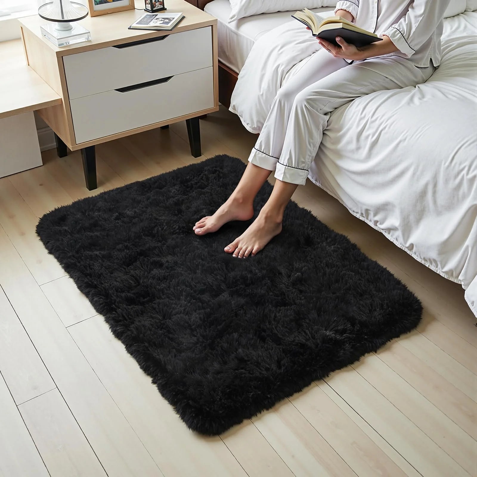 Tie-Dye Fluffy Plush Rug — Colorful, Cozy & Aesthetic